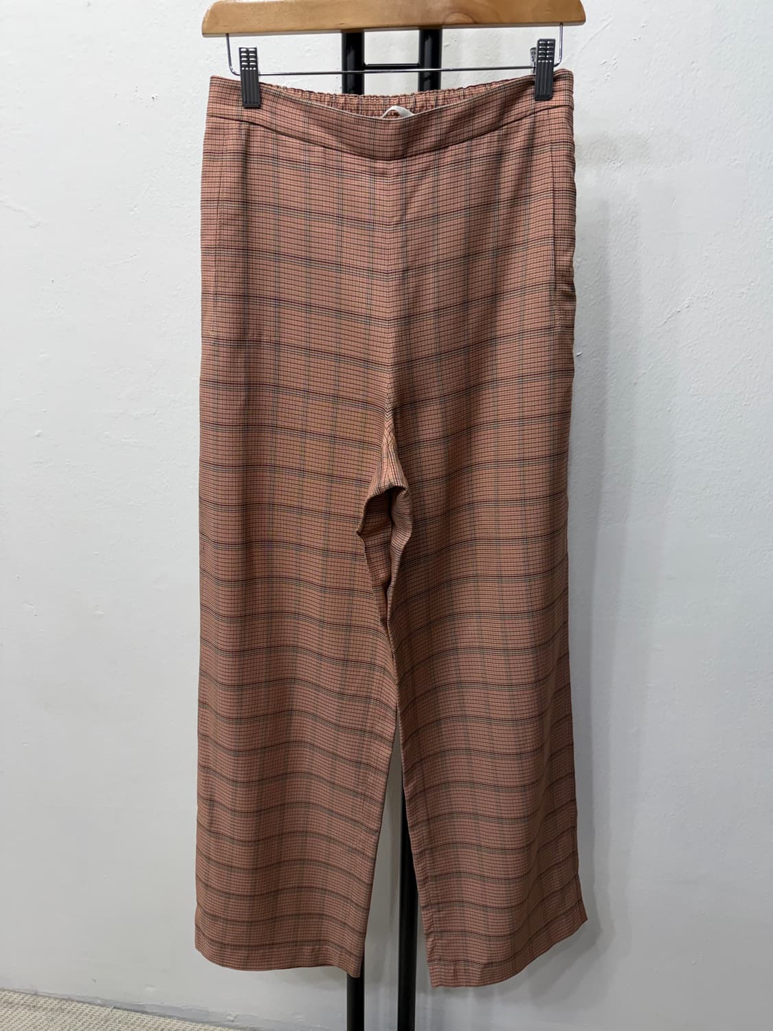 정품) TIME 타임 한섬 여성 체크 무늬 와이드 팬츠 64 상품이미지1