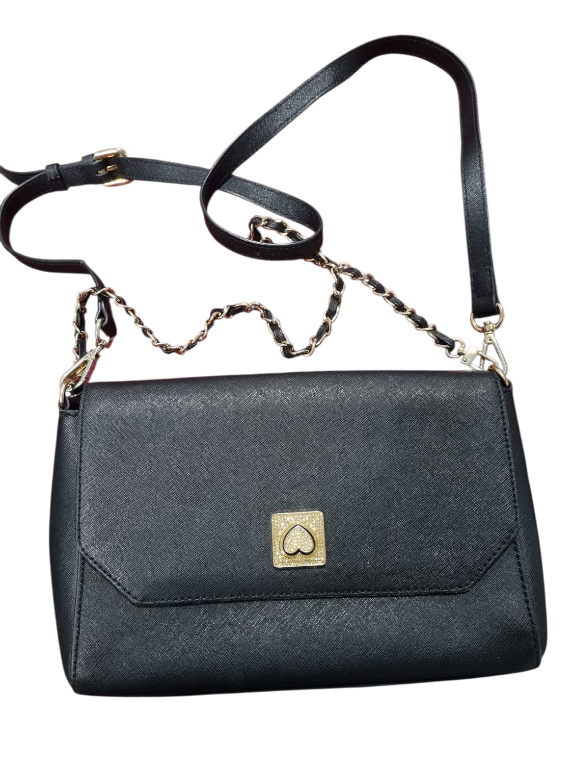 러브캣 블랙 체인 가죽 크로스백 상품이미지1