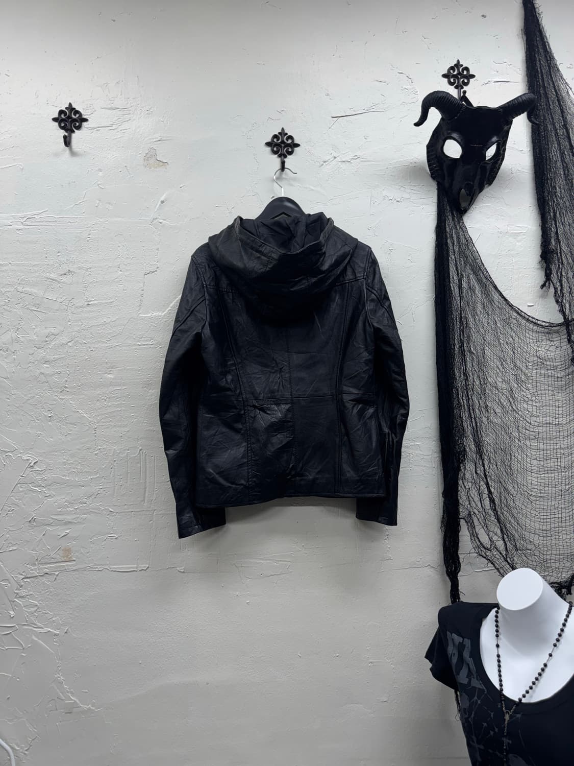 Roshell 00s ninja hood leather jacket 상품이미지6