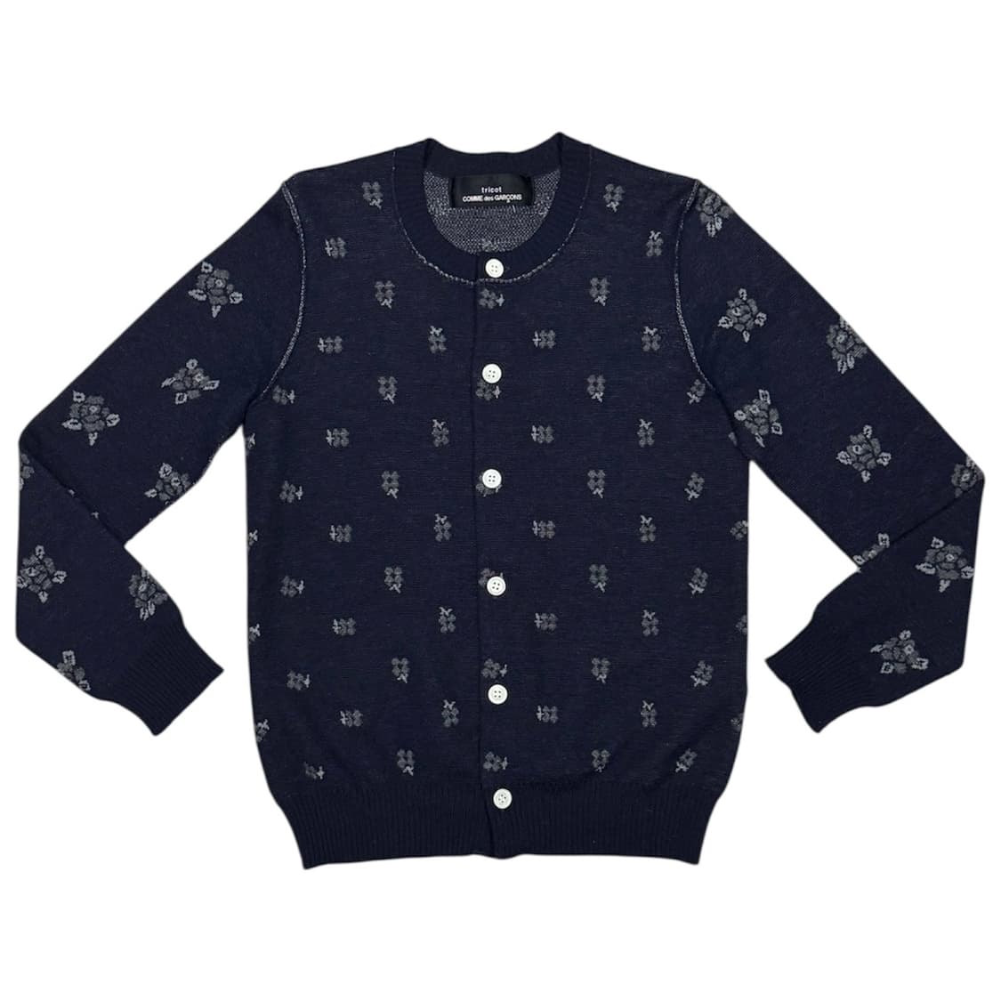 2018 꼼데가르송 두가지의 꽃 패턴 울 가디건 자켓 상품이미지1