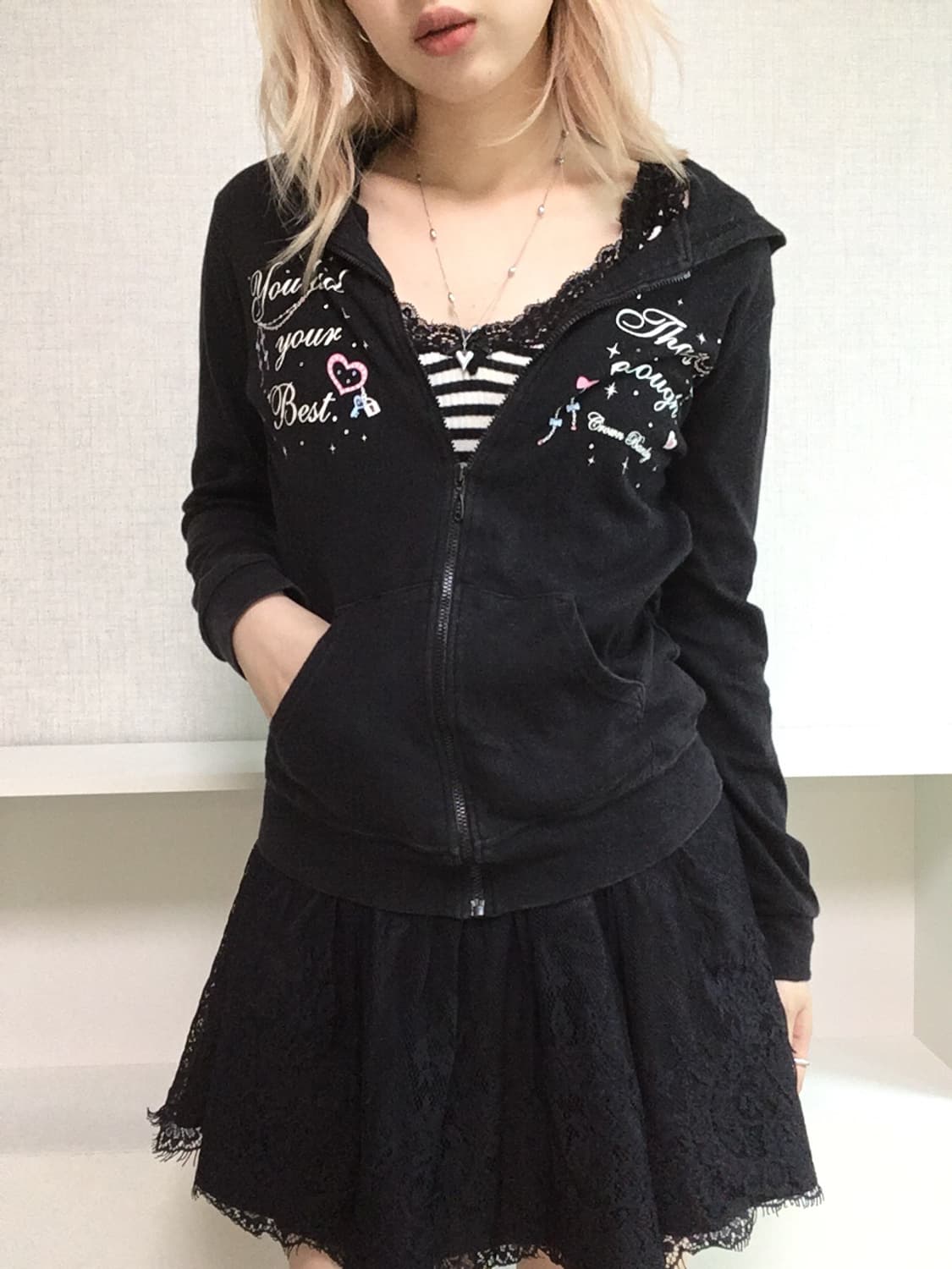 jpn vintage highteen cubic black hoodzip 상품이미지4