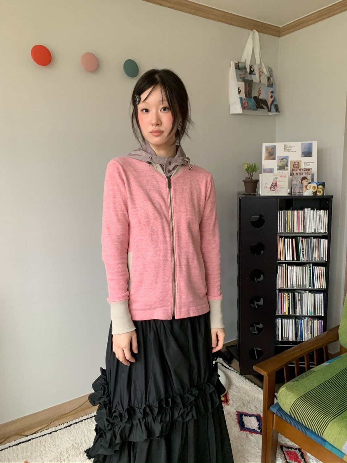 japanese vintage, frill maxi skirt 상품이미지8