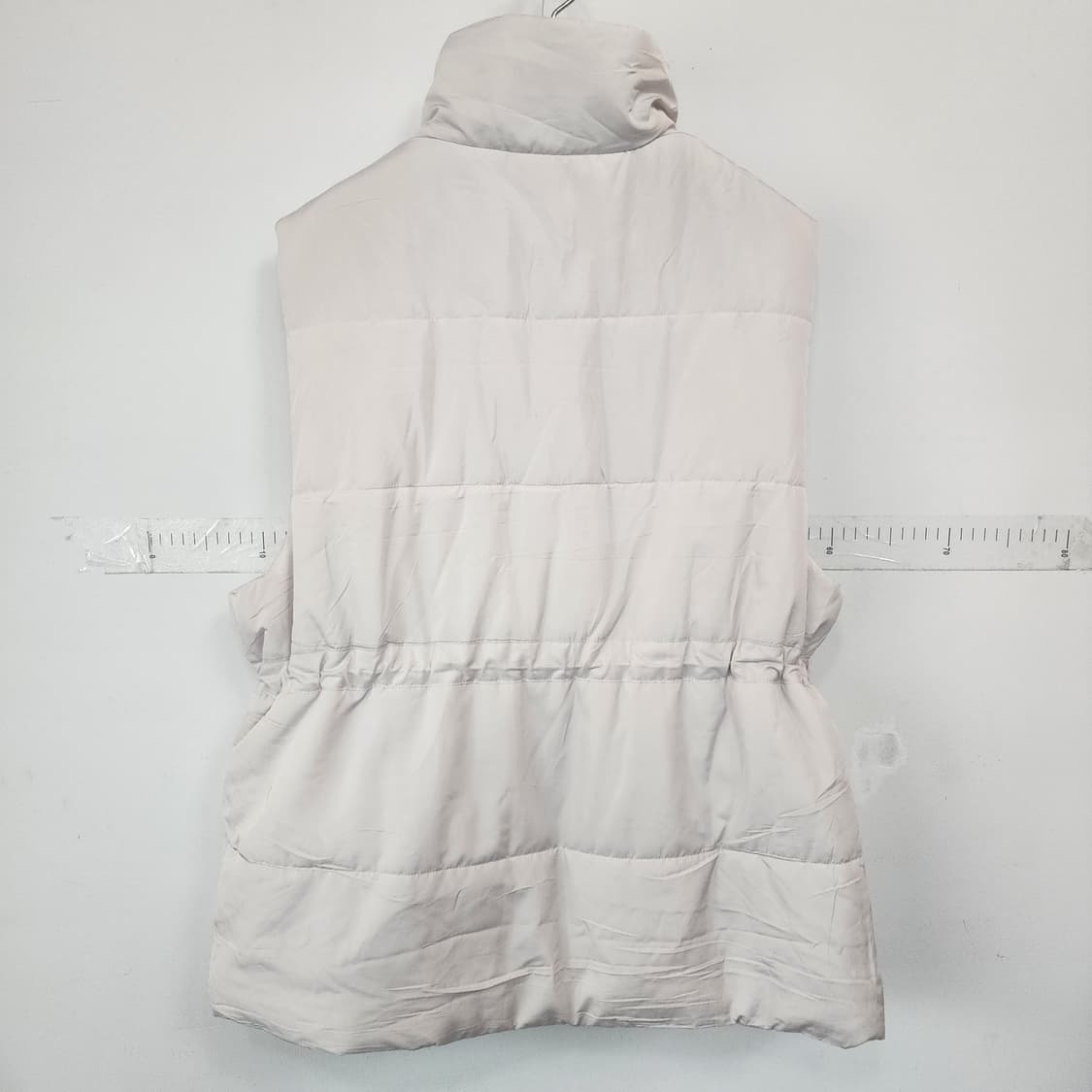 하이넥 스트링 패딩 조끼 아이보리 상품이미지9