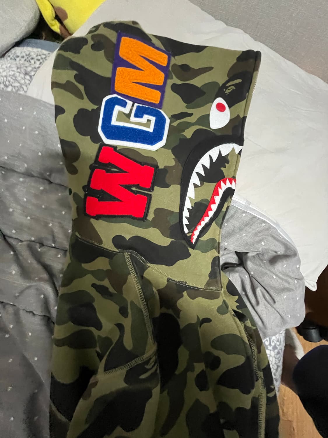 베이프 카모 샤크 후드 집업 M 상품이미지3