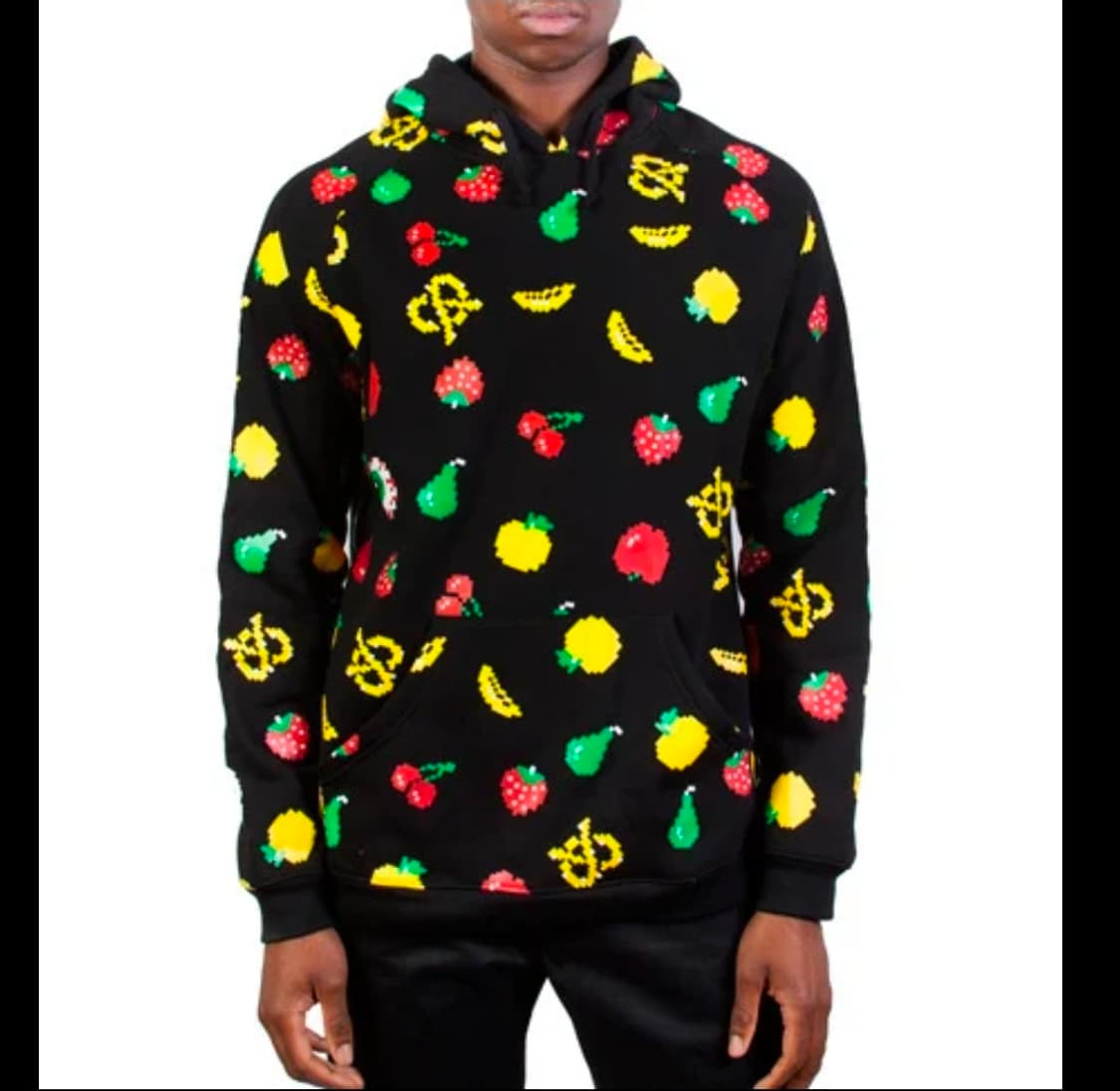 [미사용] MISHKA 미쉬카 픽셀 패턴 프린팅 후드티 S 상품이미지2