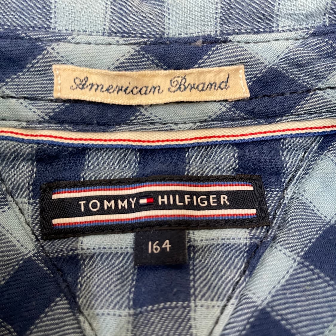 타미힐피거 블루 체크 투포켓 웨스턴 긴팔 셔츠 164 상품이미지5