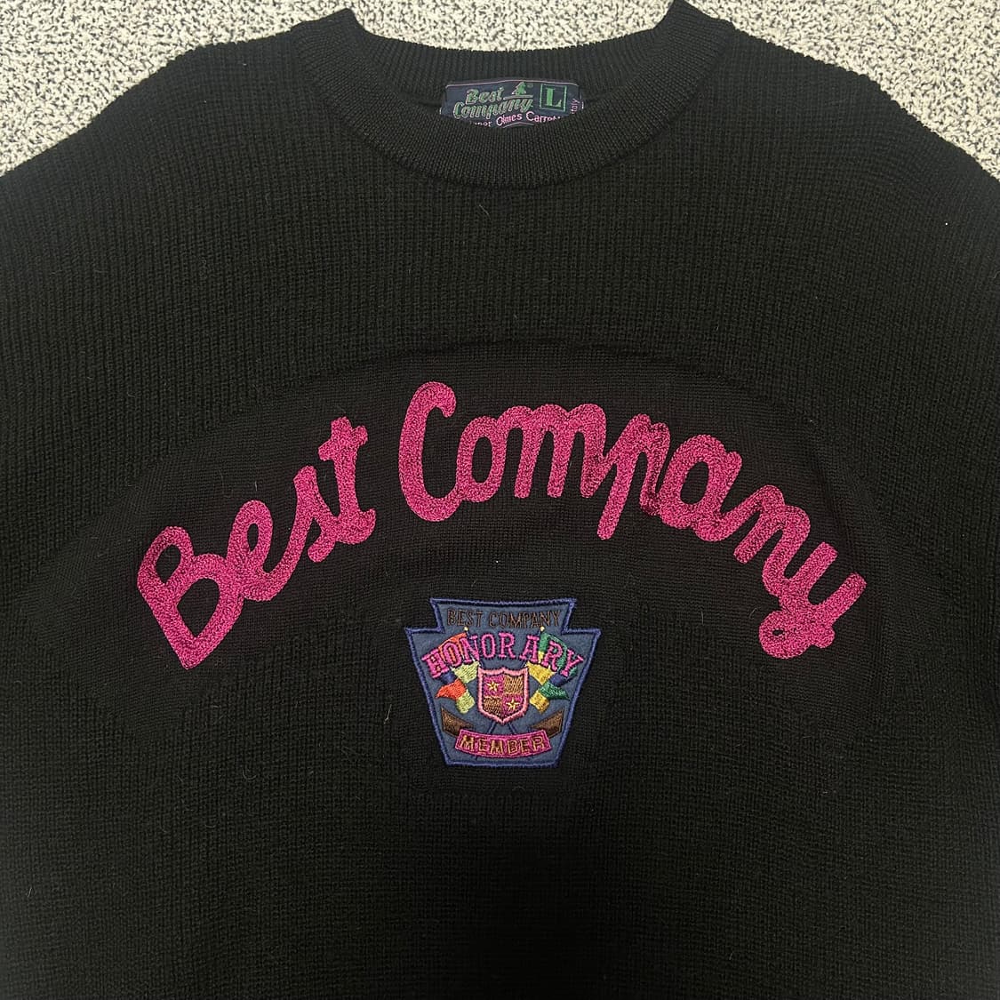 Best Company Pink Logo Black Knit. 상품이미지2