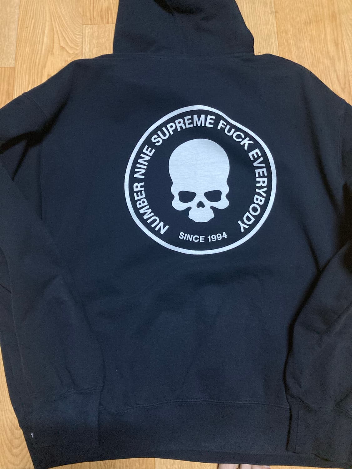 슈프림 x 넘버나인 후드 블랙 xl 상품이미지4