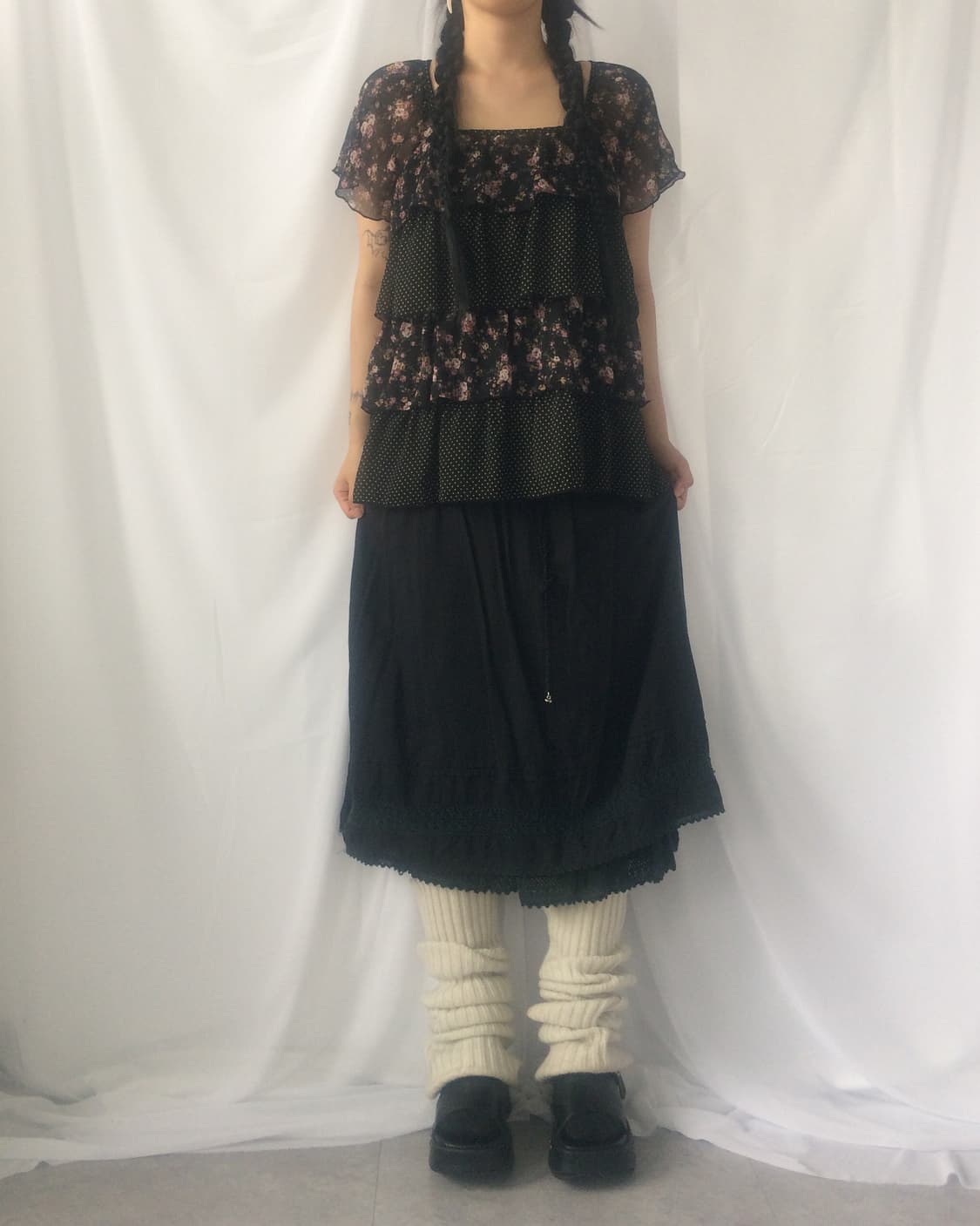 Rosa cheri Flower dot pattern layer blou 상품이미지1