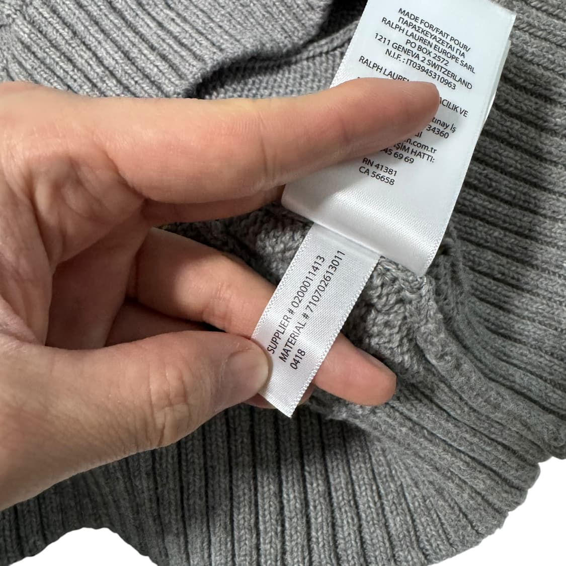 신형 폴로 랄프로렌 그레이 꽈배기 면니트 상품이미지5