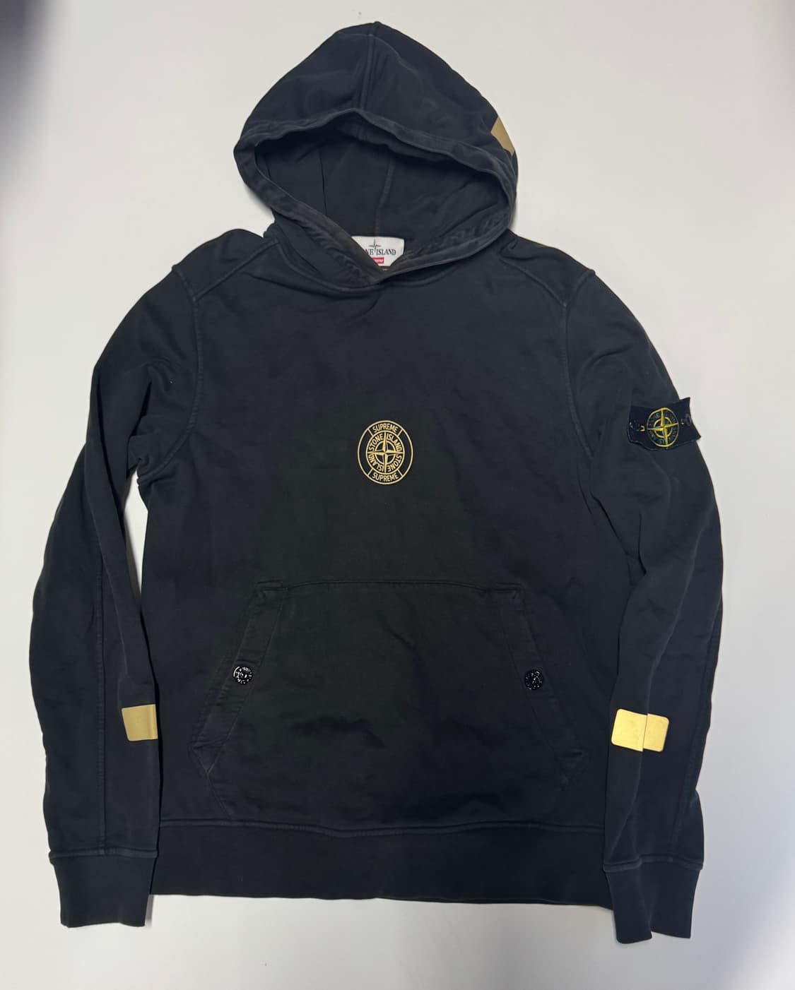 정품인증!! 스톤아일랜드 x 슈프림 17fw 기모 후드티 L 상품이미지1