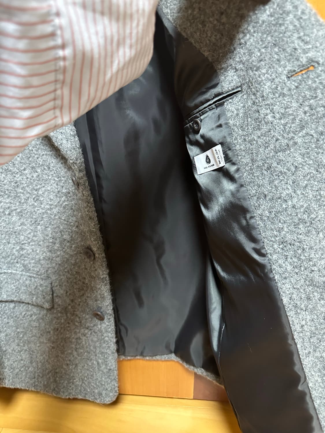 던스트 3버튼 부클 울 자켓 멜란지그레이 상품이미지6