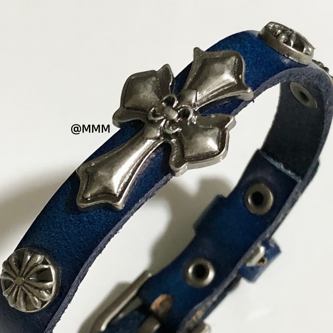 [Unisex] 크롬 크로스 가죽 팔찌 상품이미지4