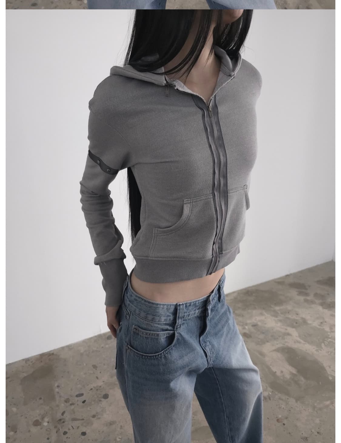 DOGMA EHKS JERSEY SLIM HOODIE GREY 후드집업 상품이미지4