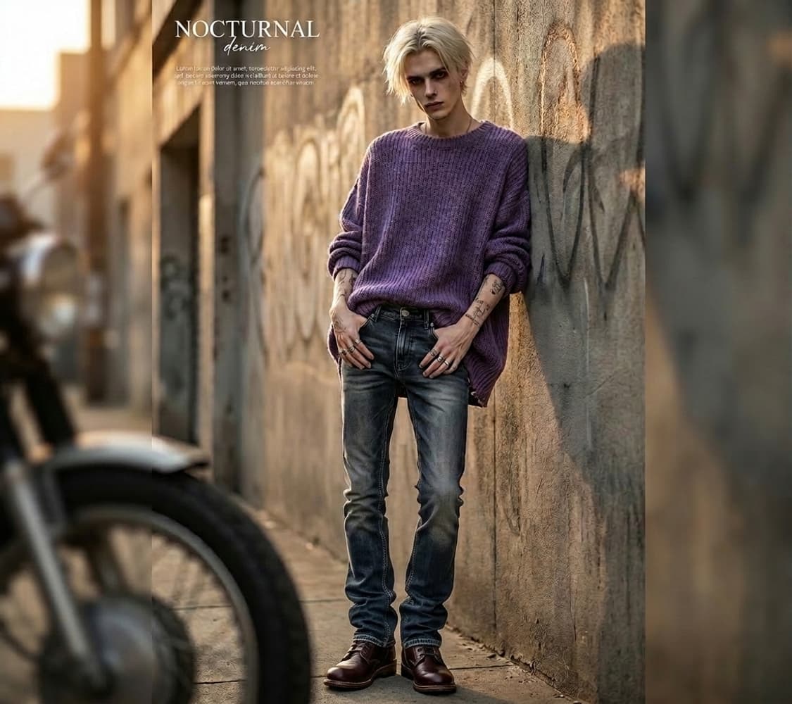 [새상품/46] 메종미네드 스냅 백 슬릿 스트레이트 진 (중청) 상품이미지1