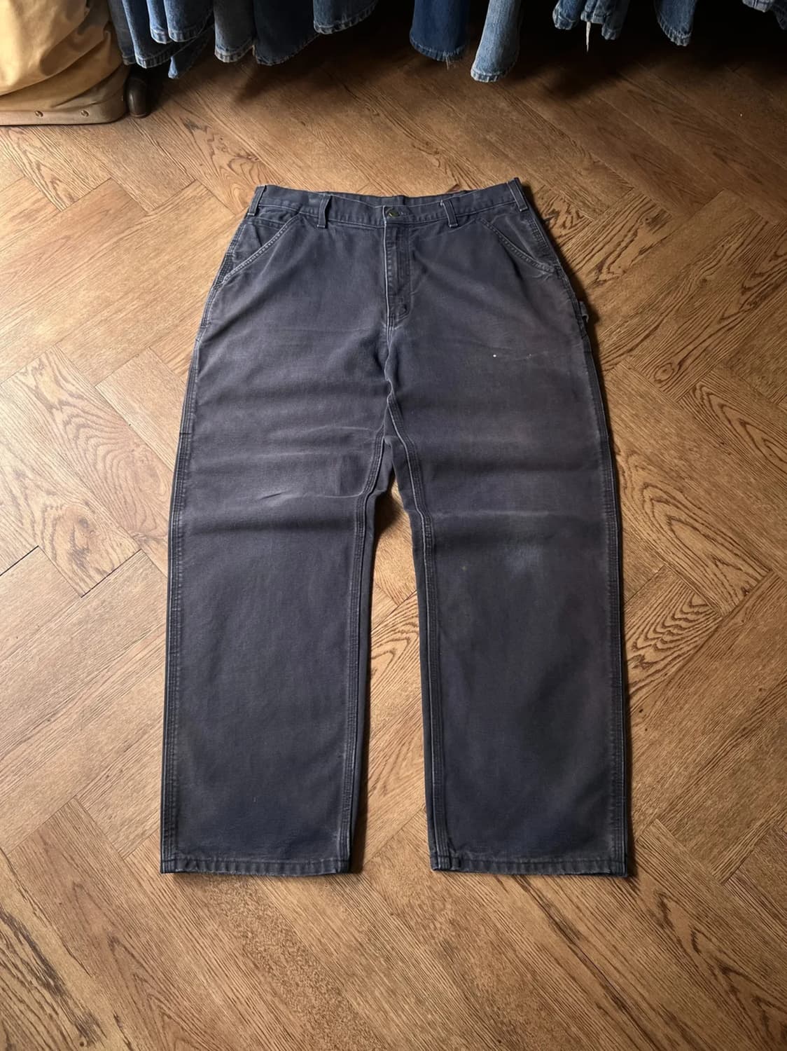 [36]칼하트 USA 빈티지 워싱 미드나잇 네이비 싱글니 카펜터 워크팬츠 상품이미지1