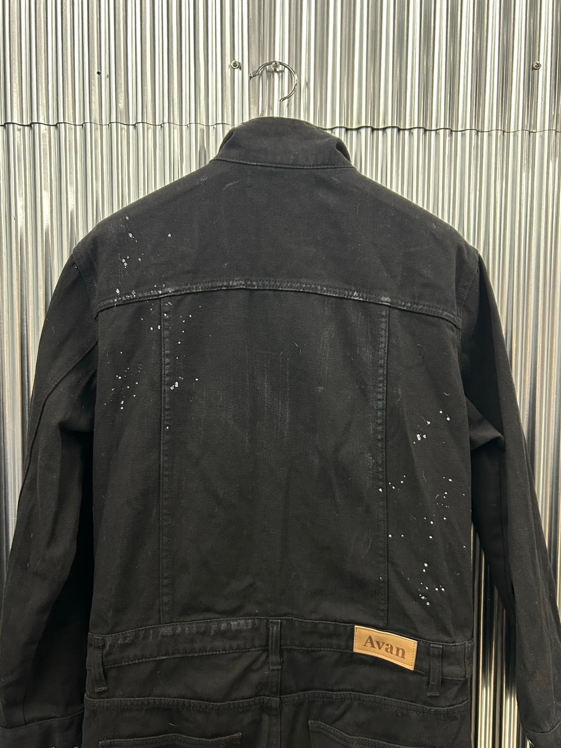 Avandress 블랙 데님 페인팅 워크웨어 점프수트 상품이미지6