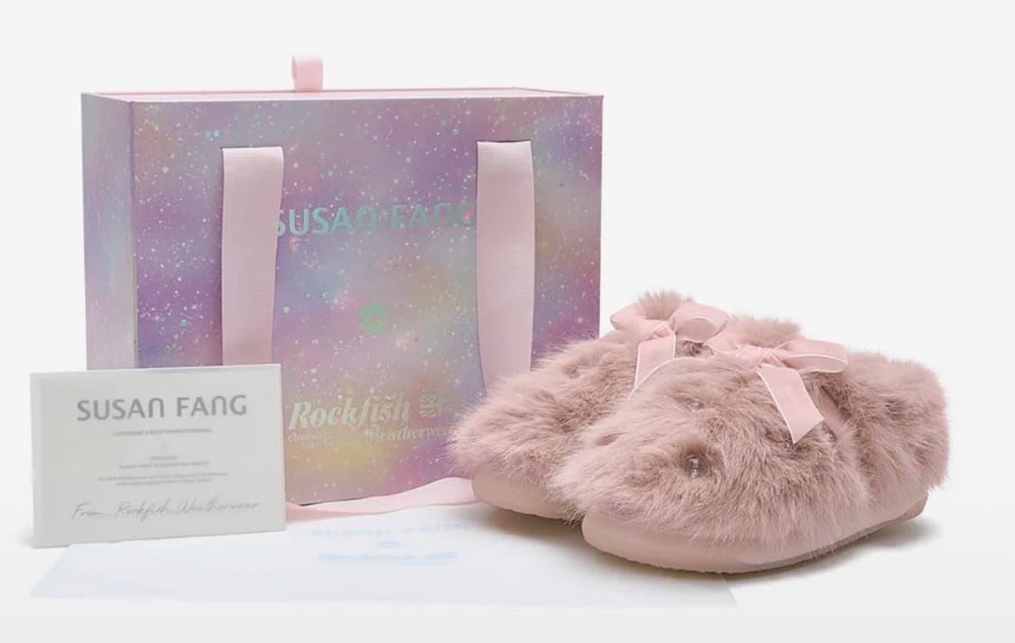 수잔팡 X 락피쉬웨더웨어 퍼 뮬 핑크 상품이미지3