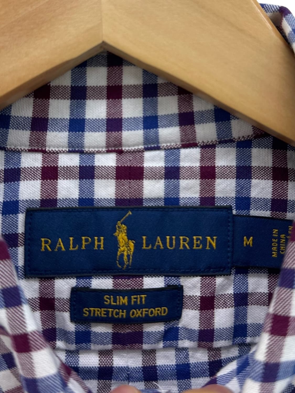 폴로 슬림핏 옥스포드 셔츠 체크 (M)  상품이미지7