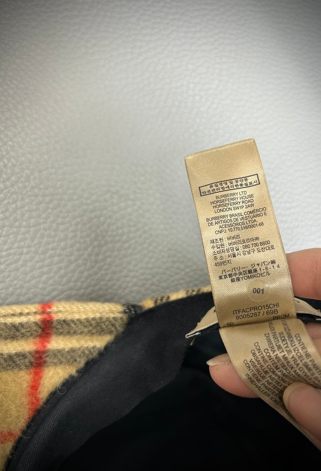 버버리 체크 울 볼캡 상품이미지7