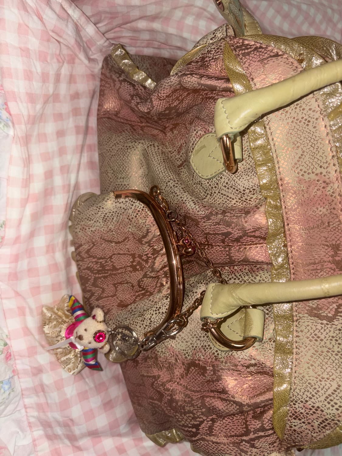 Jpn 오리엔탈 페어리 뱀피 디자인 핸드백 상품이미지4