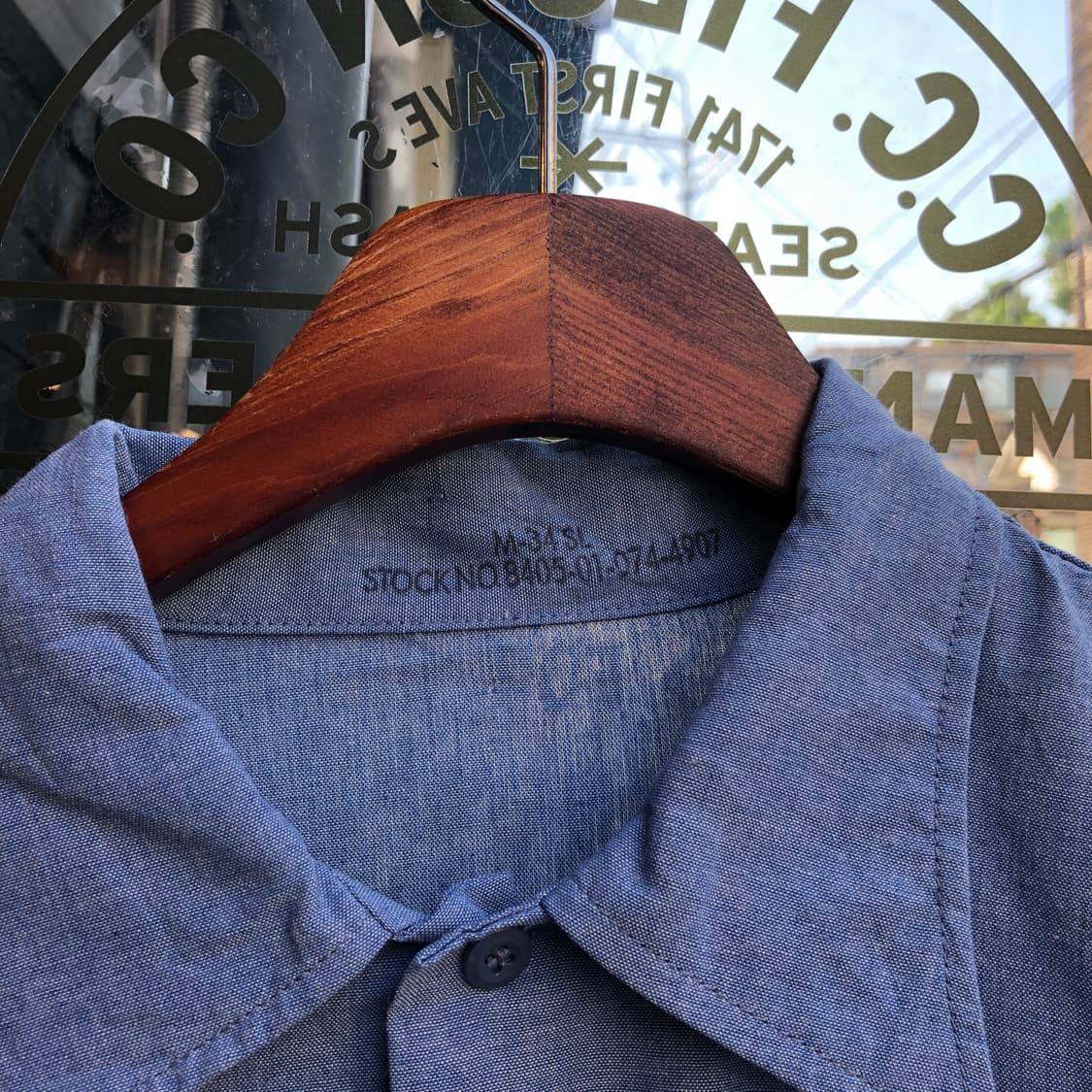 90s USN Chambray Shirt-M 상품이미지3