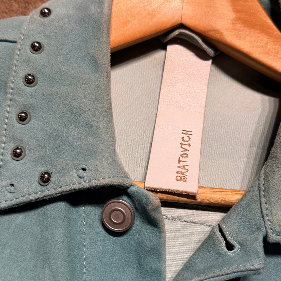 이태리 조르지오 브라토 브라토비치 램스킨 스터드 트러커 자켓 L 양가죽 상품이미지2