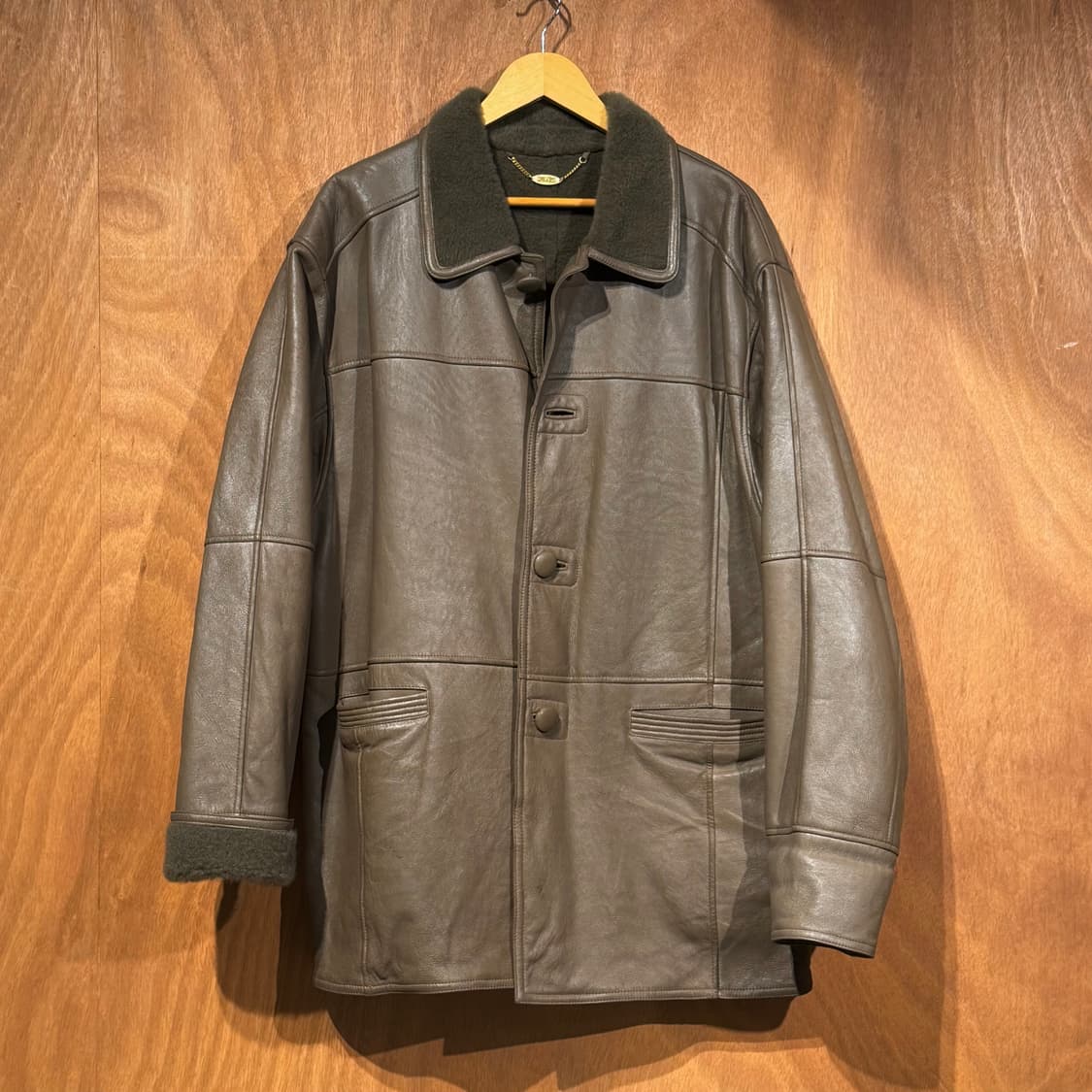 뉴질랜드 오리지널 슬링크스킨 양가죽 양털 무스탕 코트 XL 상품이미지9