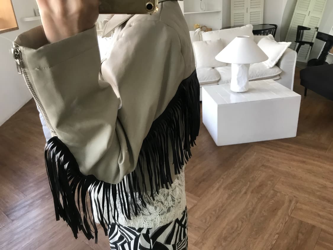 vintage fringe leather jacket 상품이미지7