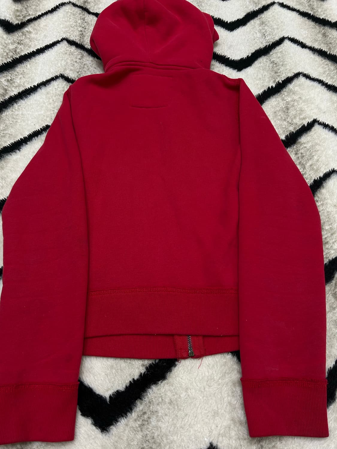 [실측S]아베크롬비 스펠아웃 후드집업/레드/기모 상품이미지4