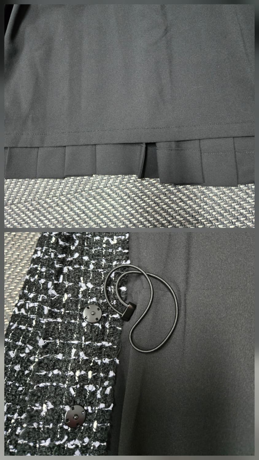 한섬 랑방 LANVIN 블랙 트위드 롱 원피스 상품이미지5