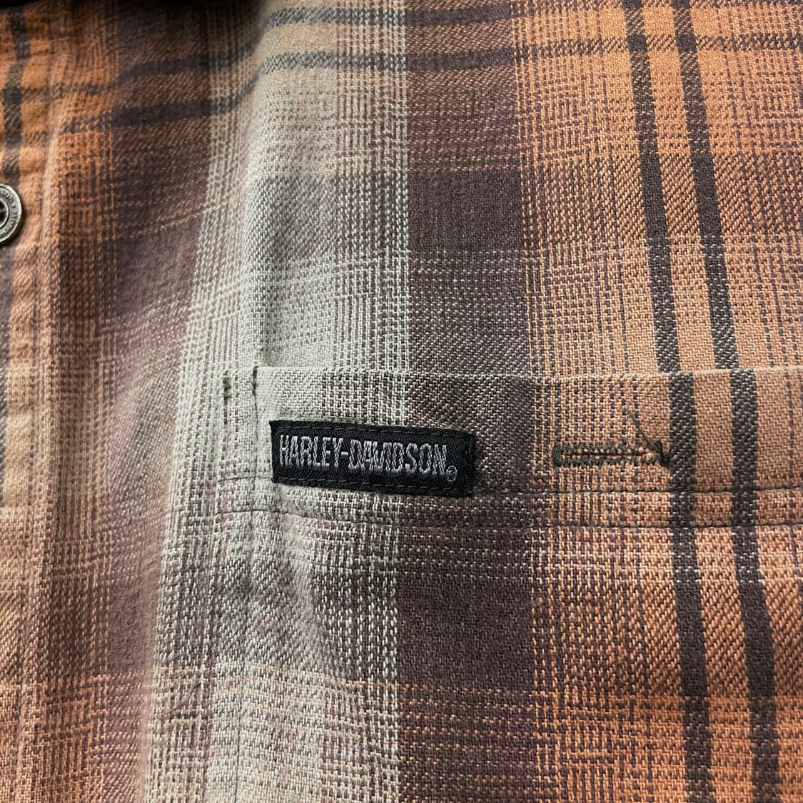 할리데이비슨 디스트레스드 포켓 로고 멀티 체크 셔츠 상품이미지5