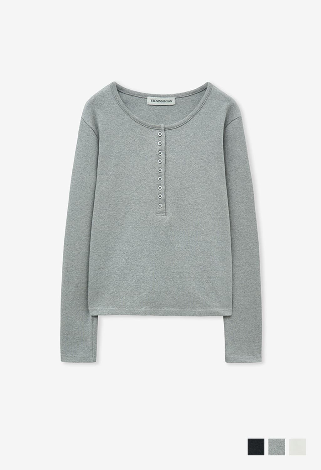 <새상품🖤> 웬즈데이오아시스 헨리넥 피치 코튼 티셔츠 상품이미지3