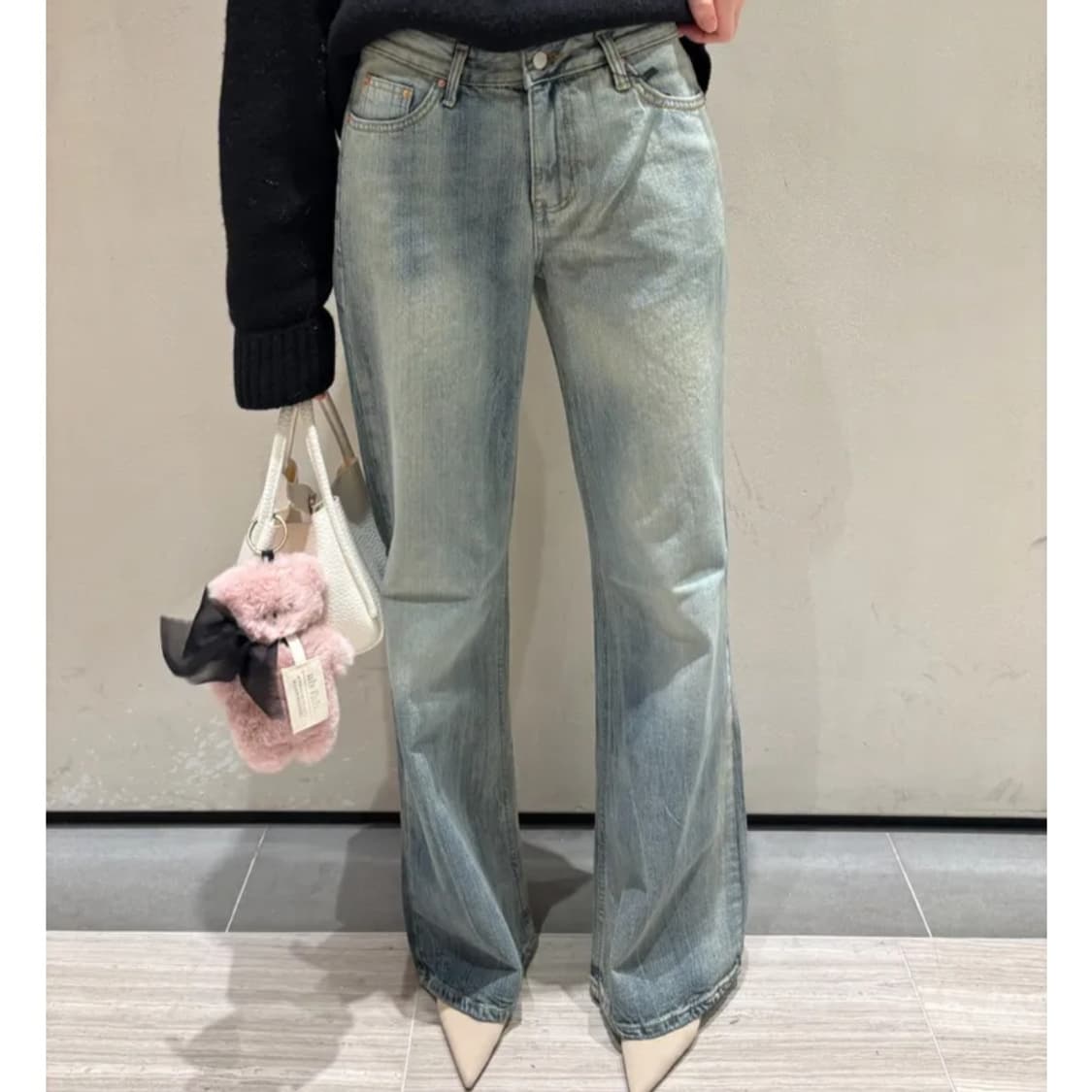 [새상품] 실루엣 빈티지 시와 워싱 부츠컷 데님 팬츠 상품이미지3