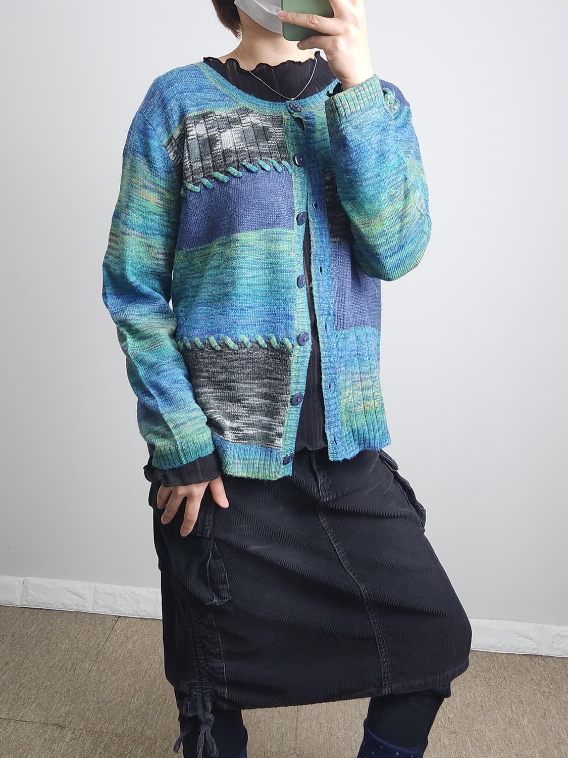 패턴 스티치 가디건 상품이미지4