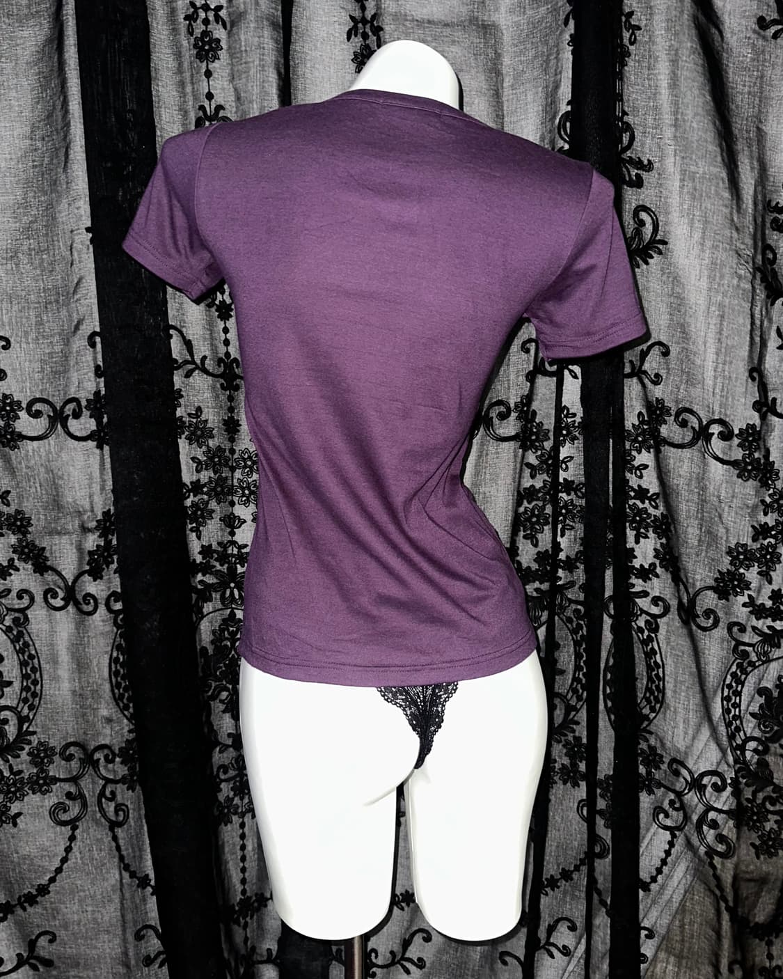 purple lettering short-sleeved 상품이미지3