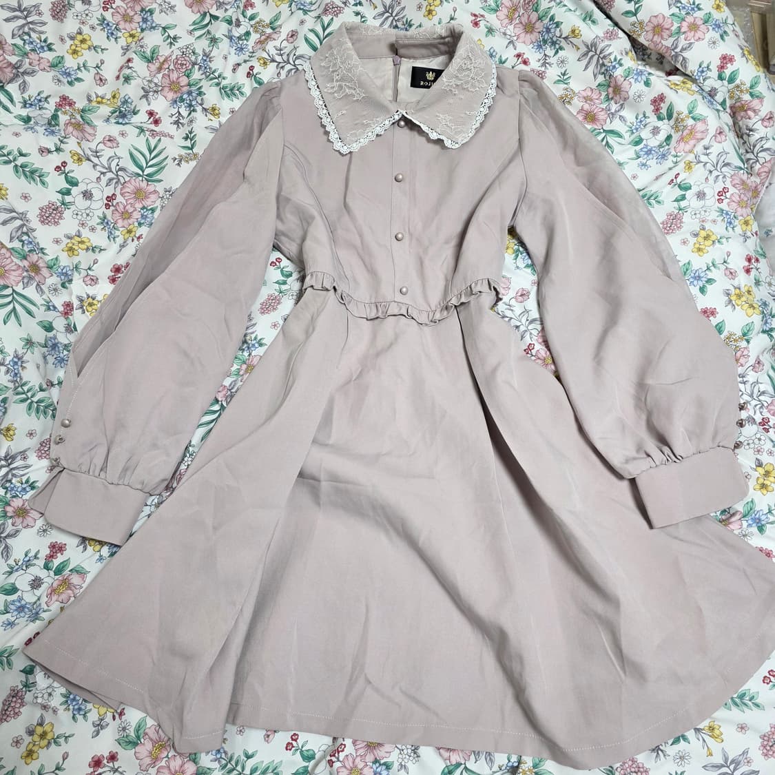 Rojita 로지타 일본빈티지 양산형지뢰계 레이스 프릴 핑크히메갸루원피스 상품이미지1