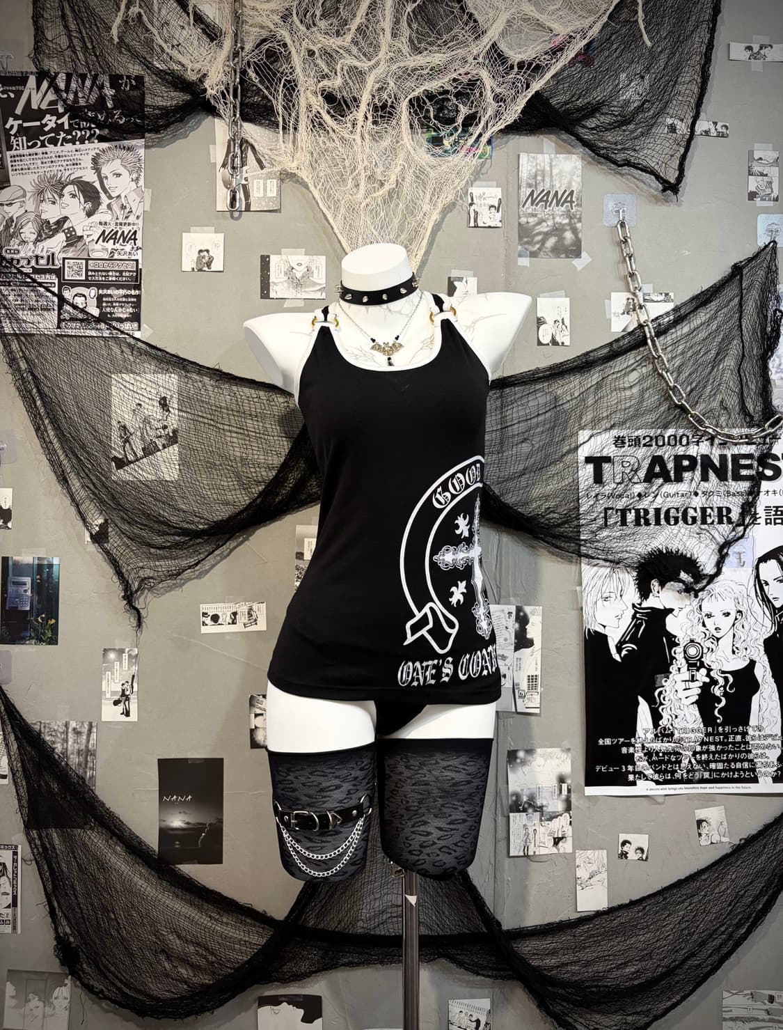 Y2K cross Printing ring Cross-back strap 상품이미지1