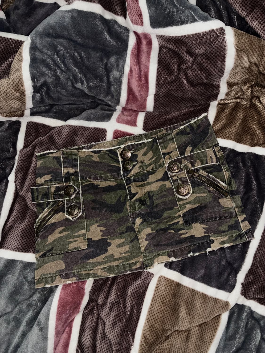 y2k 버튼디테일 밀리터리 로우라이즈 스커트 상품이미지1