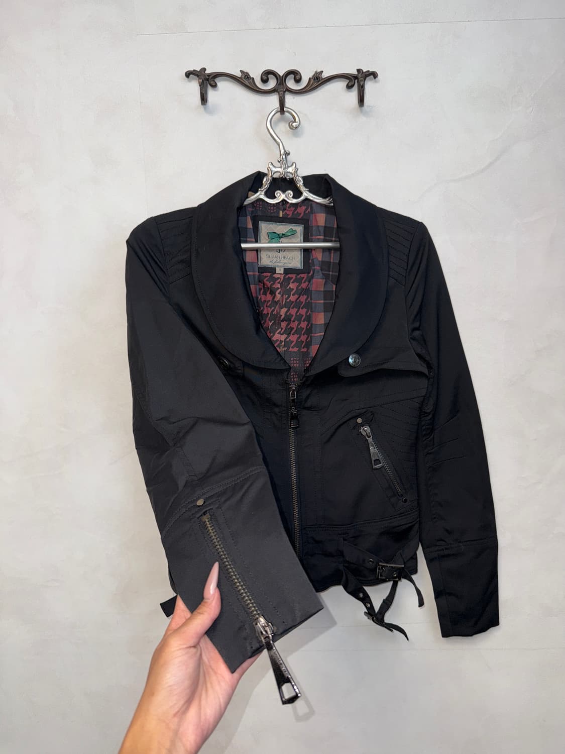 Black side buckle slit zipper detail jk 상품이미지2