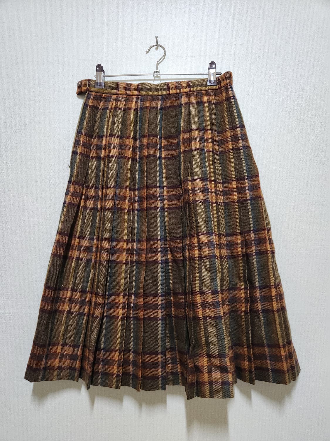 모리노이에 빈티지 체크 플리츠 스커트 상품이미지1