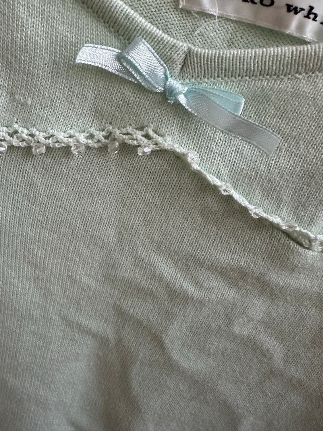 빈티지 민트 민소매 나시 니트 상품이미지2