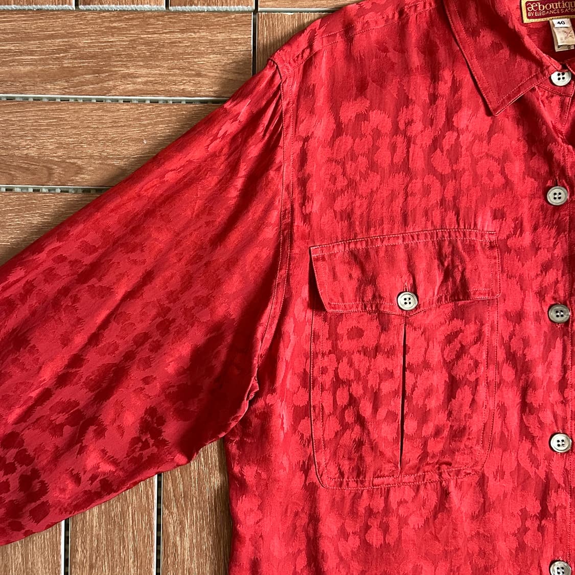Boutique by elegance leopard silk shirts 상품이미지3