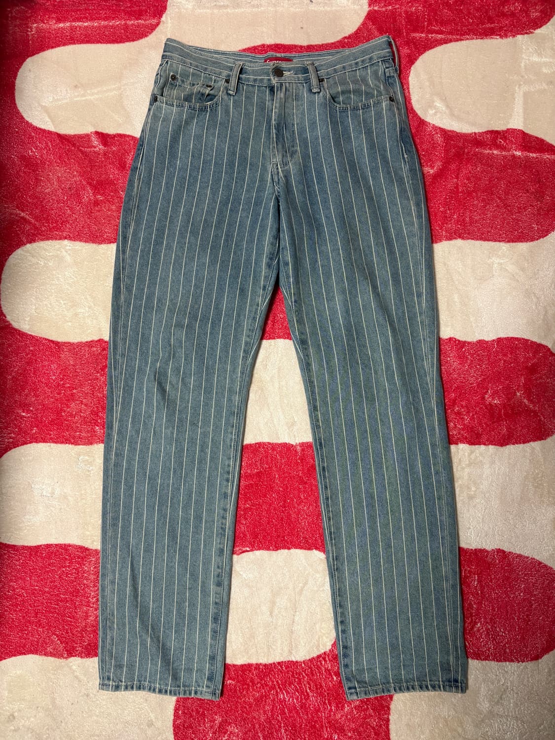 [30] 슈프림 리바이스 18ss 핀스트라이프 550 블루 상품이미지1