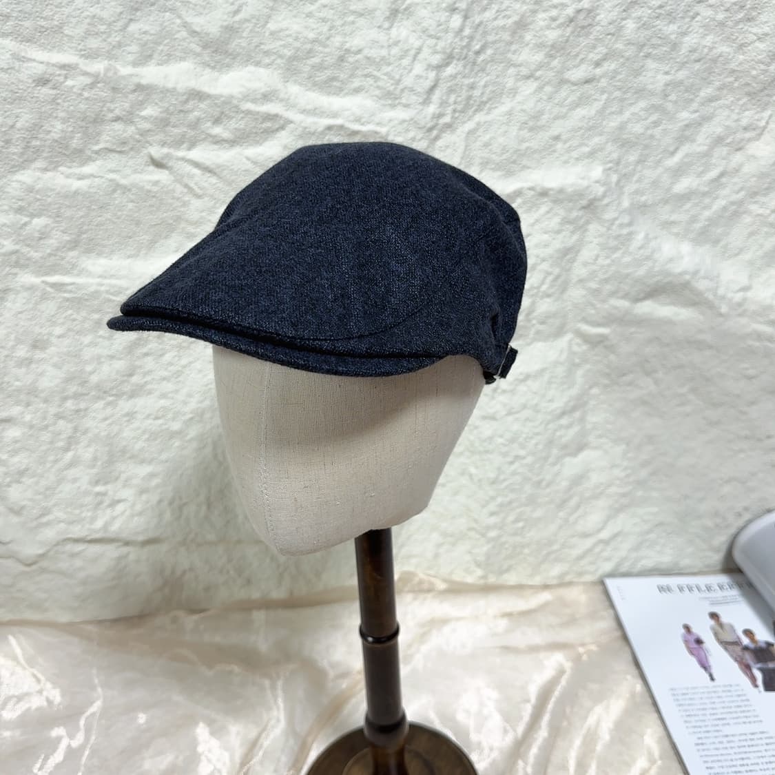 빈티지 네이비 블루 조절 앞모자 헌팅캡 상품이미지2
