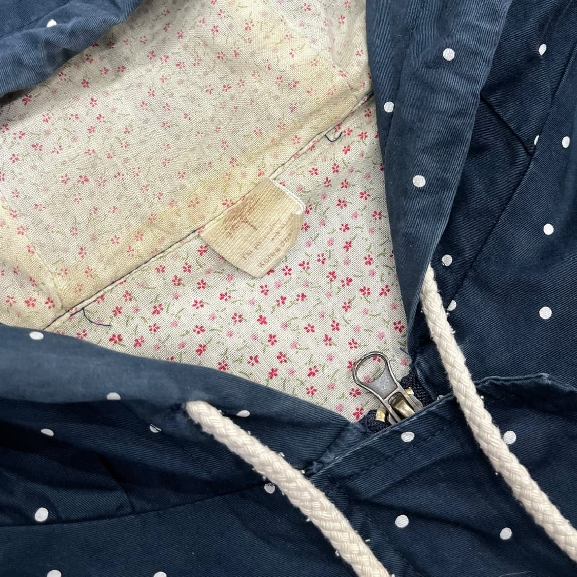 빈티지 도트 후드 자켓 상품이미지4