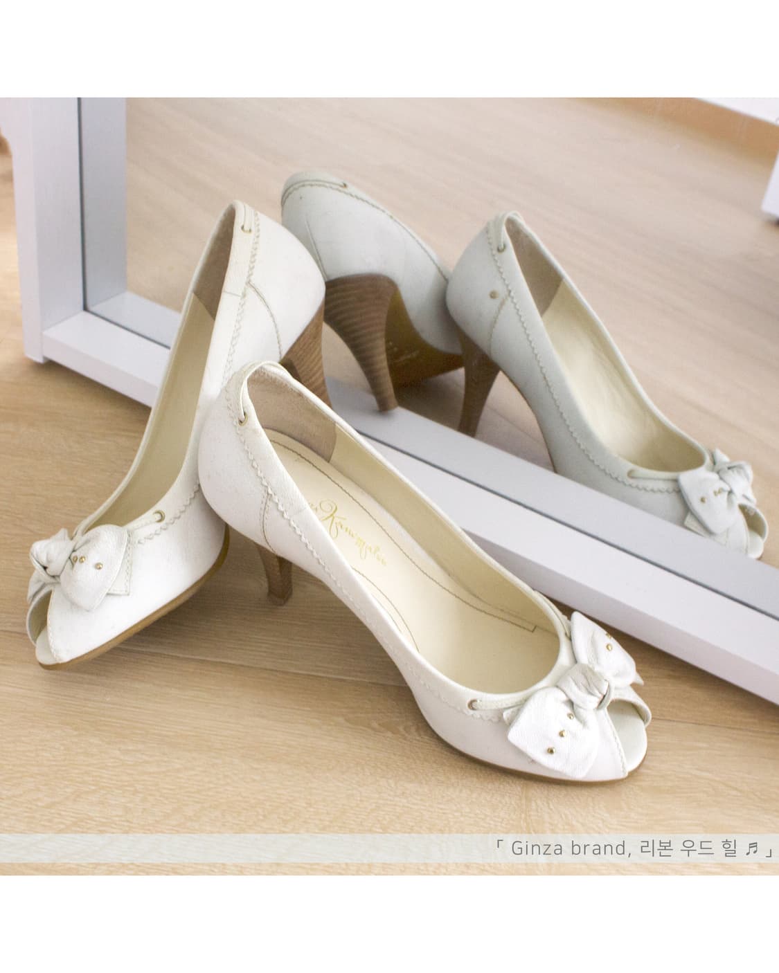 GINZA BRAND 리본 우드 힐𓂃 ♬ 상품이미지1