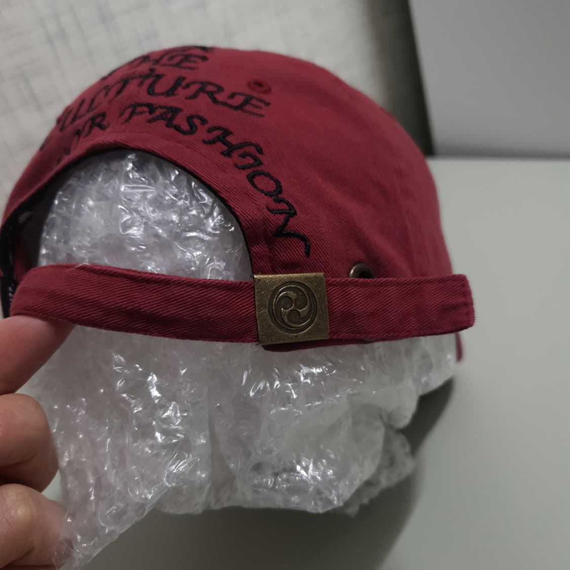 OS) 미스치프 Mschf 자수 로고 볼캡 모자 버건디 희귀 상품이미지6