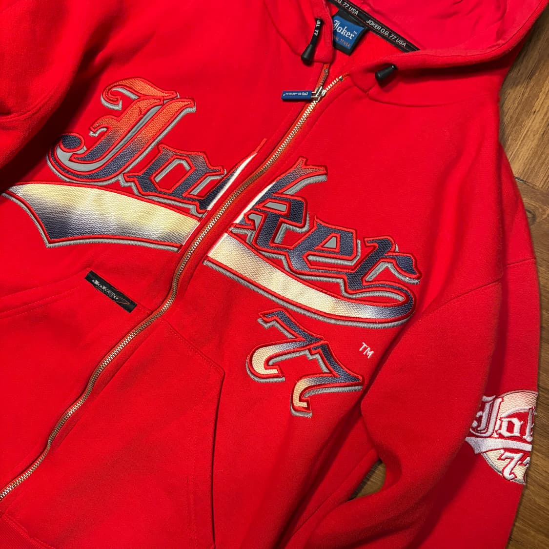 JOKER 77 RED ZIP UP HOODIE 상품이미지5