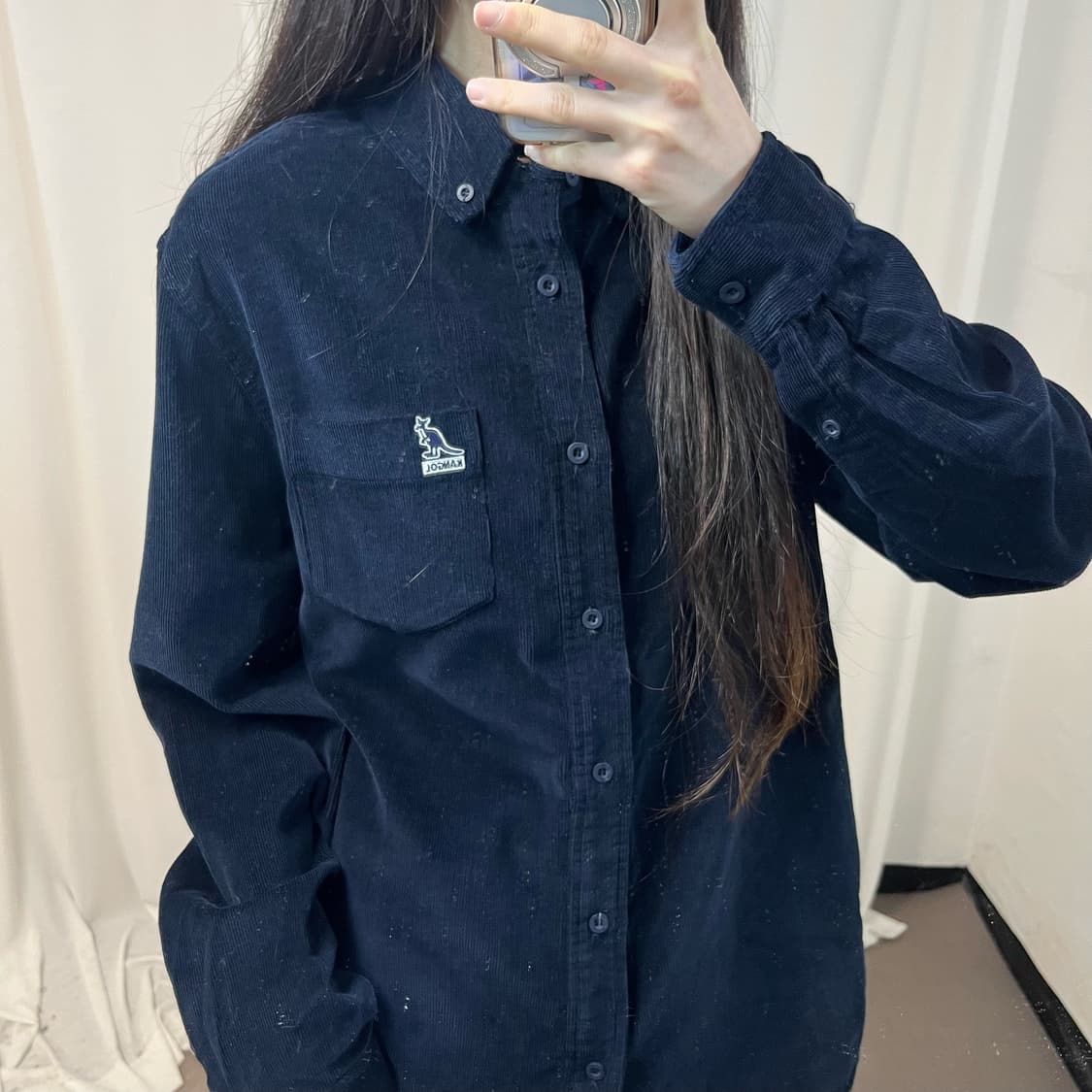 Kangol navy corduroy shirt  상품이미지3